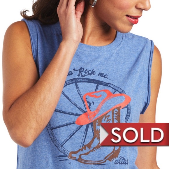 Ariat Tops - S O L D    Ariat | Mama Rock Me Western Tee Shirt Blue